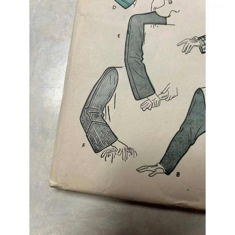 Vintage 40's-50's Butterick Pattern #3287 Women's Misses Coat Sleeves Size M HTF